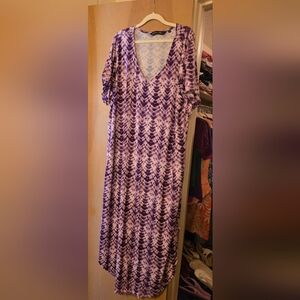Colleen Lopez V-Neck Purple and Pink Maxi Dress